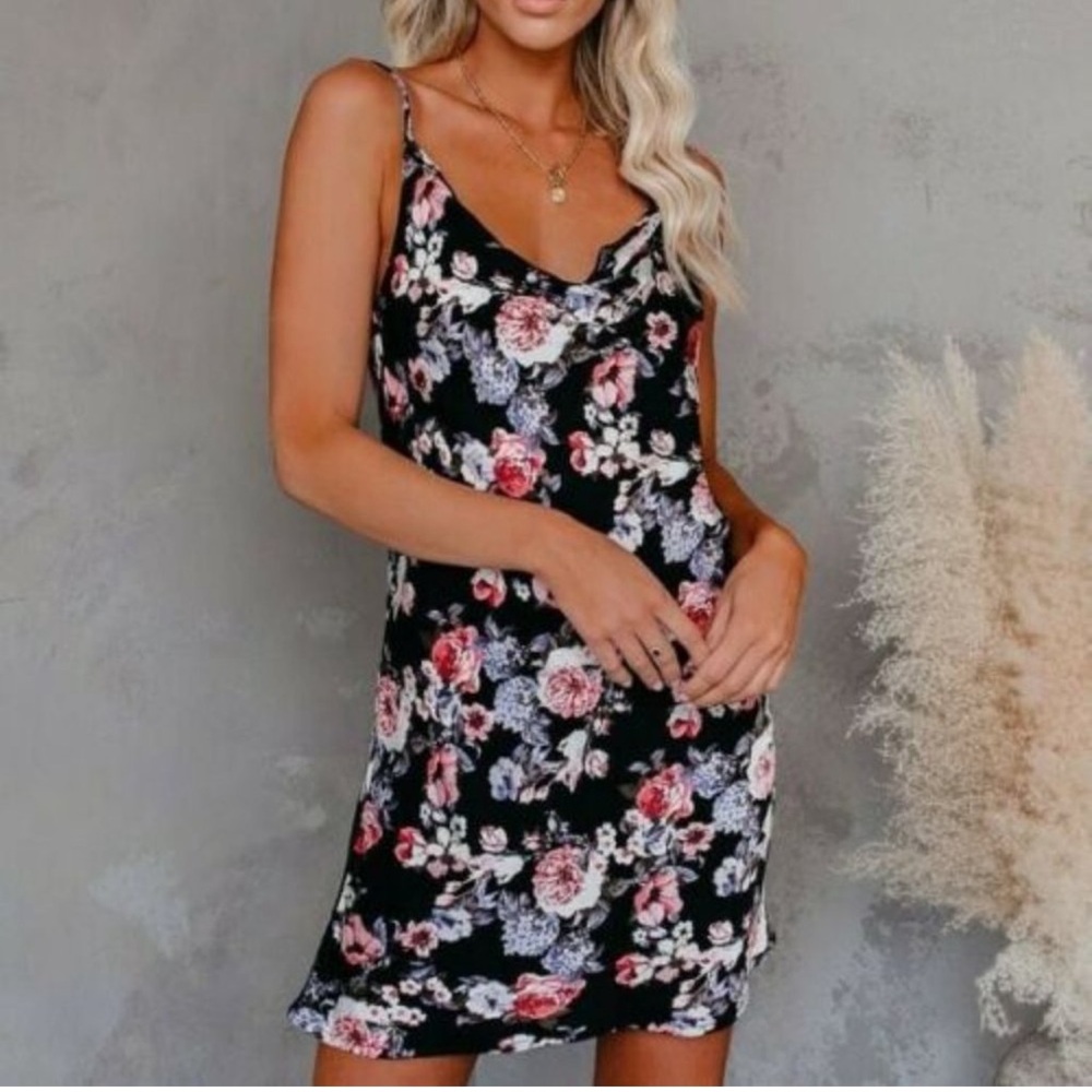 VICI Odette Olivaceous Floral Mini Slip Dress Size Small